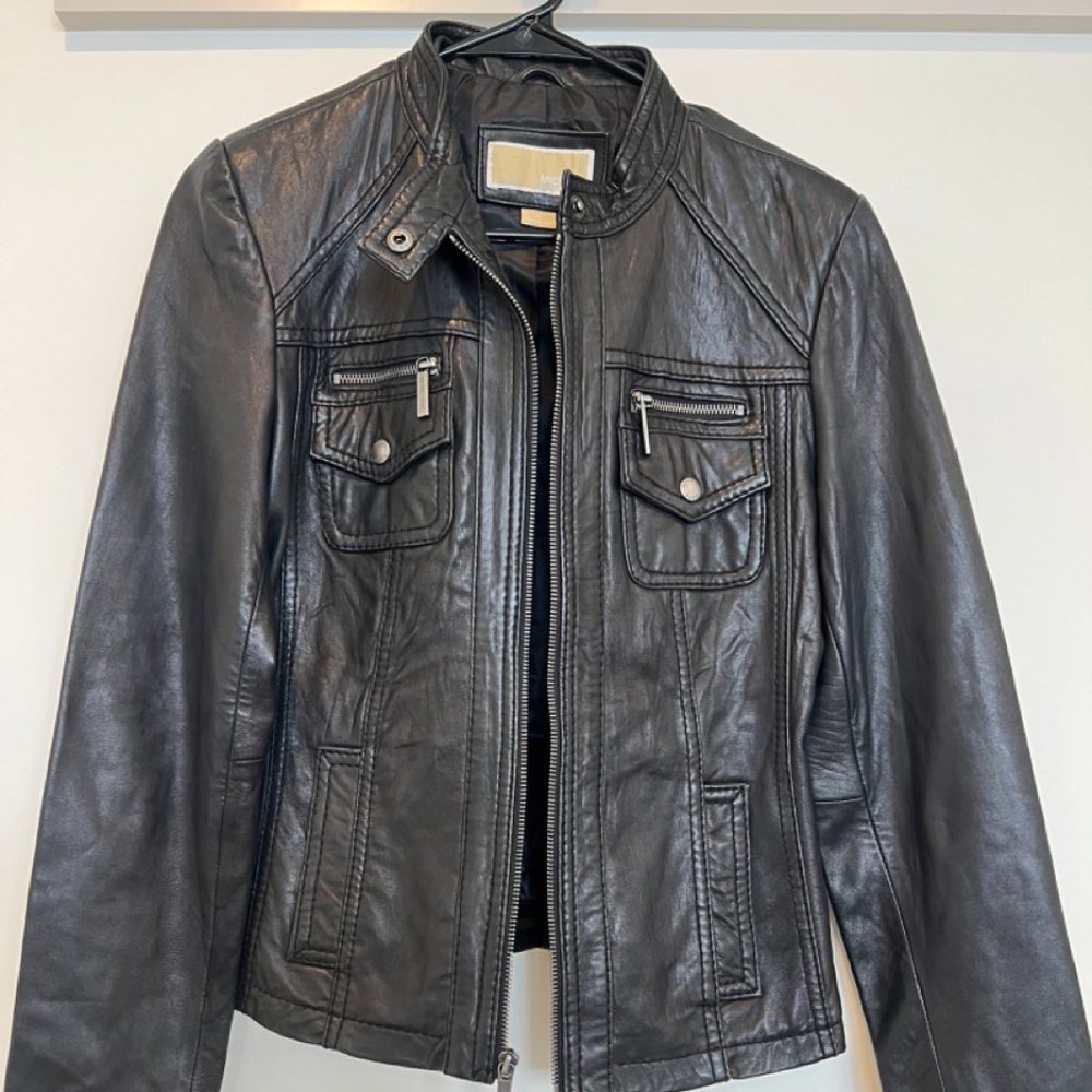 Michael Kors Women's Leather Moto Jacket